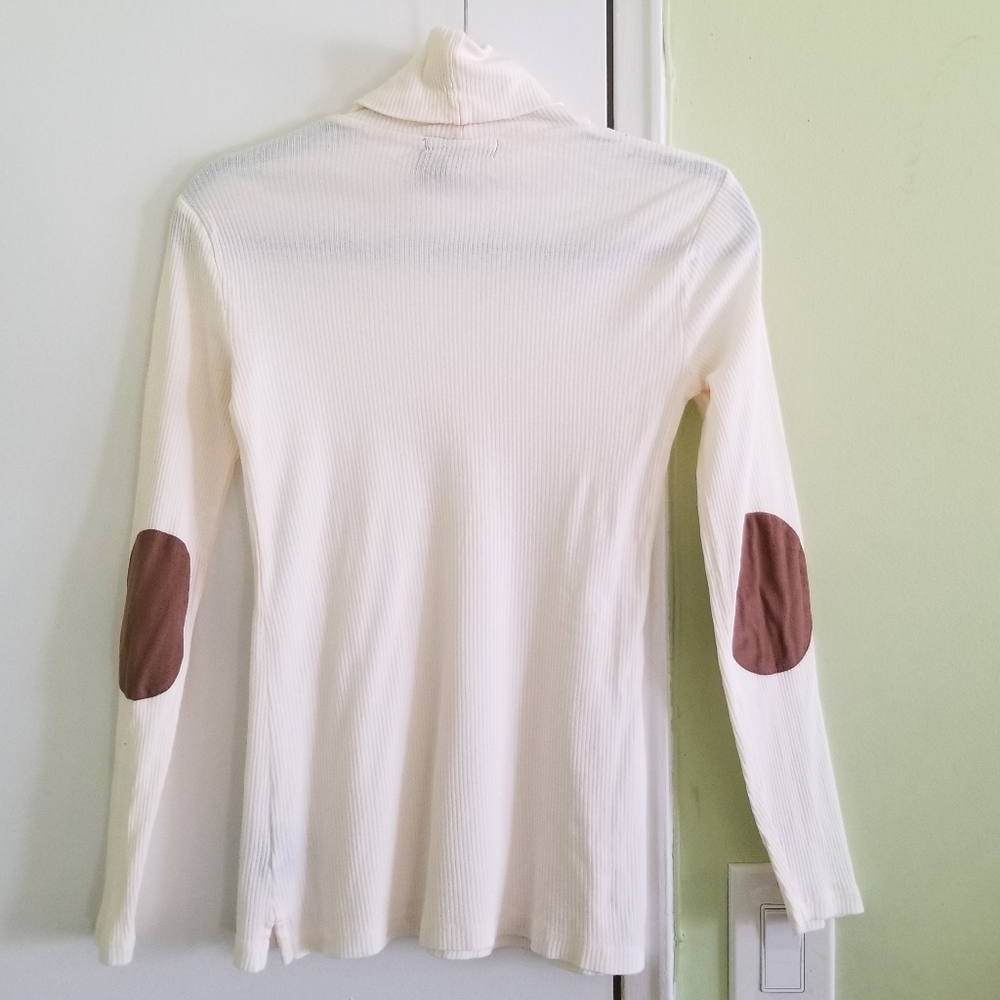 Lauren Ralph Lauren Petite Elbow  Patch Turtleneck Size PXS